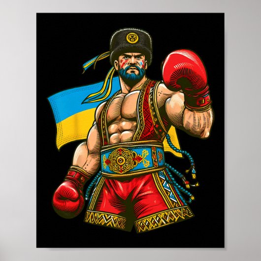 Poster Drapeau Ukraine Boxer Ukraine (Devant)