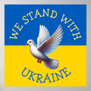 Poster Drapeau Ukraine Je suis avec l'Ukraine