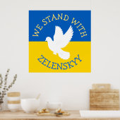 Poster Drapeau Ukraine | Je suis avec Zelenskyy (Cuisine)