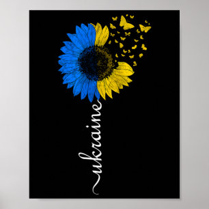 Poster Drapeau Ukraine Tournesol Vintage Drapeau Ukrainie