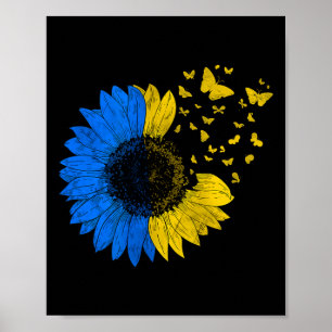 Poster Drapeau Ukraine Tournesol Vintage Drapeau Ukrainie