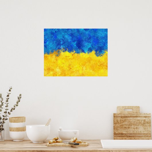 Poster drapeau ukrainien (Cuisine)