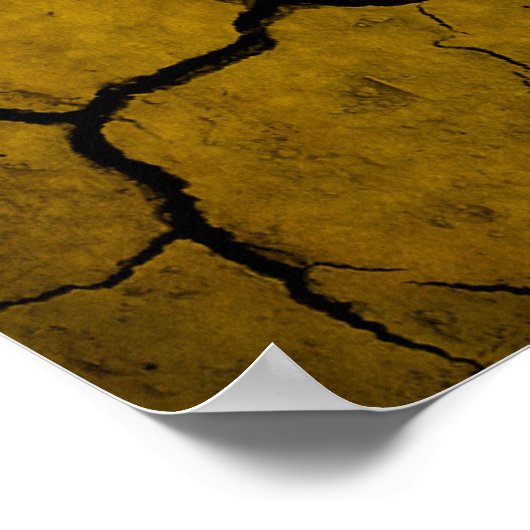 Poster Drapeau ukrainien avec fissures (Coin)