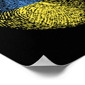 Poster Drapeau ukrainien Cœur ukrainien ADN  (Coin)
