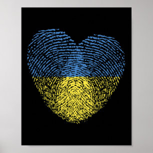 Poster Drapeau ukrainien Cœur ukrainien ADN
