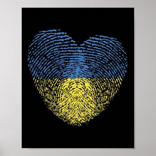 Poster Drapeau ukrainien Cœur ukrainien ADN  (Devant)