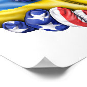 Poster Drapeau ukrainien et drapeau américain poignée de (Coin)