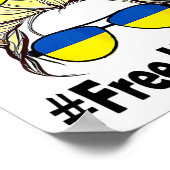 Poster Drapeau ukrainien Femmes Chignon décoiffé Ukraine  (Coin)