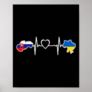Poster Drapeau ukrainien slovaque - Ukraine Slovaquie Bat