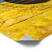 Poster Drapeau ukrainien sur la vieille guitare acoustiqu (Coin)