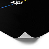 Poster Drapeau ukrainien Tryzub militaire ukrainien (Coin)