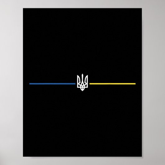 Poster Drapeau ukrainien Tryzub militaire ukrainien (Devant)