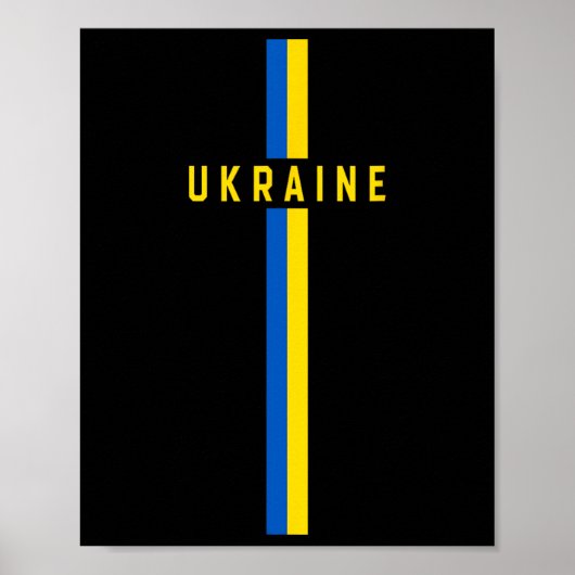 Poster Drapeau ukrainien vertical avec le texte « ukraine (Devant)