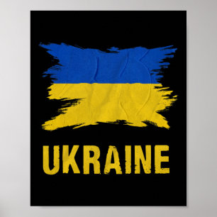 Poster Drapeau ukrainien vintage drapeau d'Ukraine 3