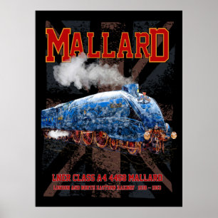 Poster Drapeau Union Jack de la locomotive Mallard Classe