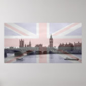 Poster Drapeau Union Jack Skyline de Londres (Devant)