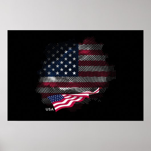 Poster Drapeau USA (Devant)