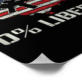 Poster Drapeau Usa 0% Libéral - Drôle Drapeau Ar15 Républ (Coin)