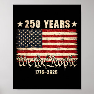 Poster Drapeau USA 250e anniversaire 1776 2026 4 juillet