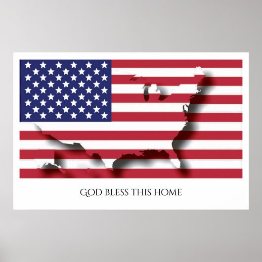 Poster Drapeau USA AMERICA Patriotic Home Texte Customisé (Devant)