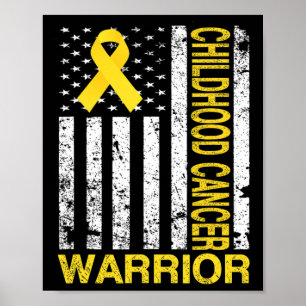 Poster Drapeau Usa de sensibilisation aux guerriers contr