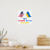 Poster Drapeau USA - Drapeau ukrainien - Nous sommes avec (Cuisine)