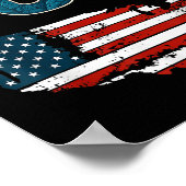 Poster Drapeau Usa États-Unis Patriotique 4 Juillet Améri (Coin)