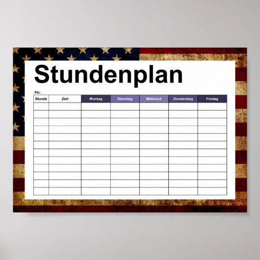 Poster Drapeau USA / Grunge (Devant)