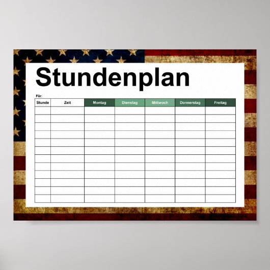 Poster Drapeau USA / Grunge (Devant)