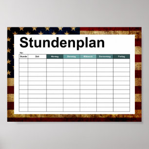 Poster Drapeau USA / Grunged