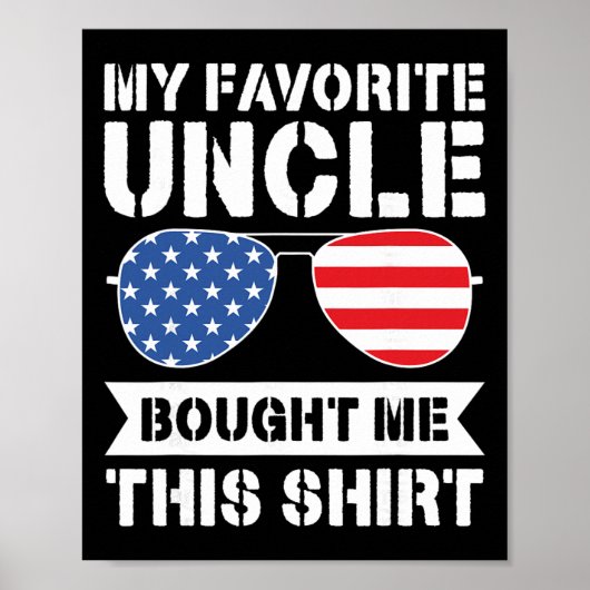 Poster Drapeau Usa Mon Oncle Préféré M'a Acheté Ce Tee-Sh (Devant)