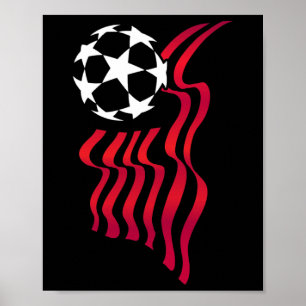 Poster Drapeau Usa Patriotique Amoureux De Football Pour