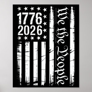 Poster Drapeau Usa Patriotique Histoire 1776 2026 250e An
