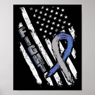 Poster Drapeau Usa Sensibilisation au diabète de type 1 S