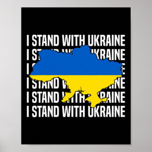 Poster Drapeau Usa Soutien Ukraine Amour Ukrainien Je Me