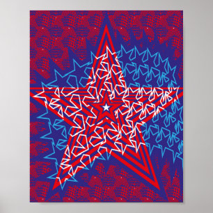 POSTER DRAPEAU USA STARS PAR MASANSER PIXELAT