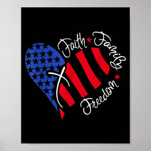 Poster Drapeau Usa Vintage Foi Famille Dom Patriotique Ch