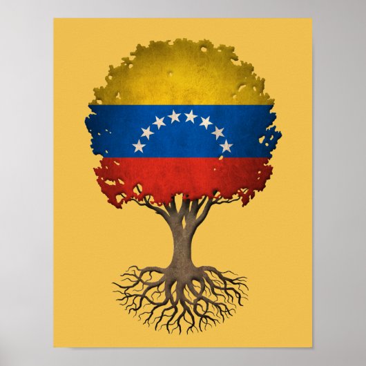 Poster Drapeau vénézuélien arbre de vie personnalisable (Devant)