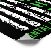 Poster Drapeau vert américain Problèmes de santé mentale  (Coin)