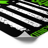 Poster Drapeau vert de sensibilisation à la maladie rénal (Coin)