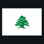 Poster Drapeau vert du cèdre libanais<br><div class="desc">Poster du Drapeau de Cèdre Vert Liban. C'est devenu le drapeau libanais après la chute de l'Empire ottoman. Le cèdre vert est aussi le symbole national du Liban.</div>