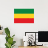 Poster Drapeau vert, or (jaune) et rouge (Bureau à domicile)