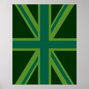 Poster Drapeau vert Union Jack
