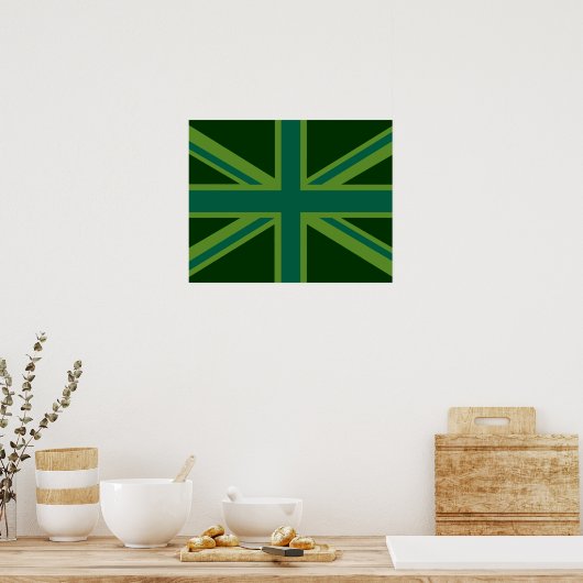 Poster Drapeau vert Union Jack (Cuisine)