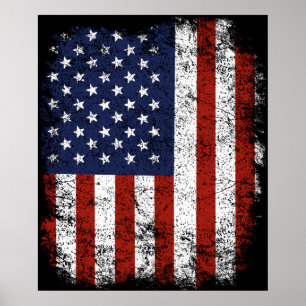 Poster Drapeau vintage américain cadeau USA Murica 4 jui