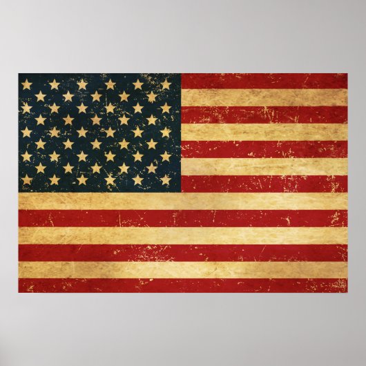 Poster Drapeau Vintage américain Grunge (Devant)