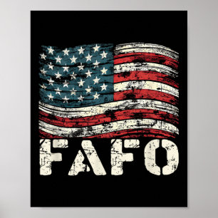 Poster Drapeau vintage américain Trump Fafo Patriotique R