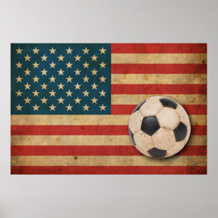 Poster Drapeau vintage de l'Amérique