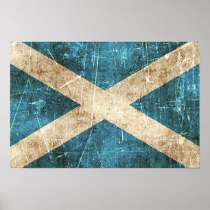 Poster Drapeau vintage de l'Ecosse