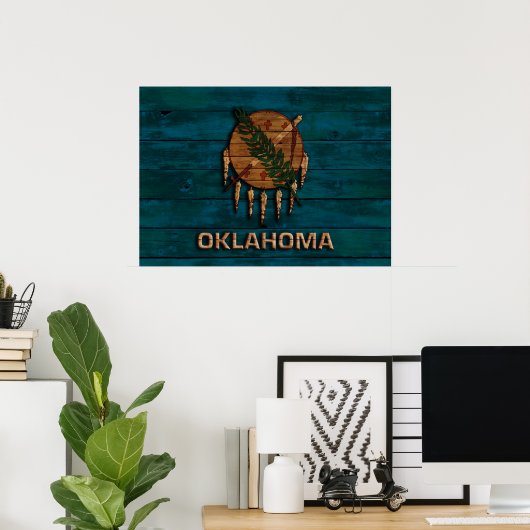 Poster Drapeau vintage de l'Oklahoma (Bureau à domicile)